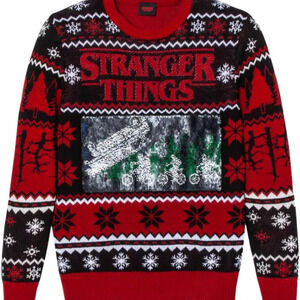 Netflix's Stranger Things Ugly Christmas Sweater Flip Sequin in Size XXL